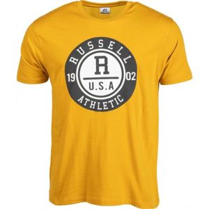 Russell Athletic S/S CREWNECK TEE SHIRT U.S.A. 1902 žlutá M - Pánské triko