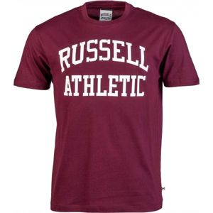 Russell Athletic S/S RAGLAN CREW NECK TEE - RUSSELL SCRIPT vínová M - Pánské tričko