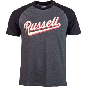 Russell Athletic S/S RAGLAN CREW NECK TEE - RUSSELL SCRIPT šedá L - Pánské tričko