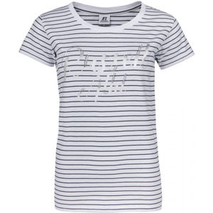 Russell Athletic SL STRIPED S/S TEE Dámské tričko, Bílá,Černá,Stříbrná, velikost L