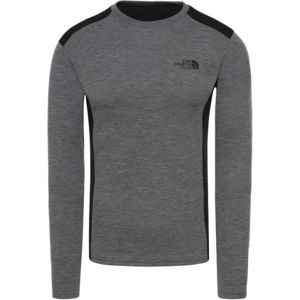 The North Face EASY L/S CREW NECK Pánské tričko s dlouhými rukávy, šedá, velikost XL