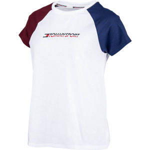 Tommy Hilfiger COTTON MIX TOP LOGO bílá S - Dámské tričko
