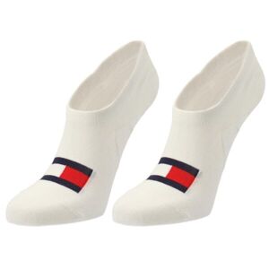 Tommy Hilfiger FOOTIE HIGH CUT 2P FLAG Unisexové ponožky, bílá, veľkosť 39-41