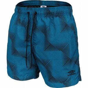 Umbro PRINTED SWIM SHORT Pánské plavecké šortky, Modrá,Černá, velikost XXL